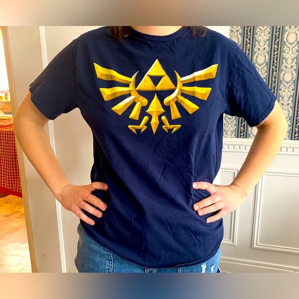 The Legend of Zelda Tshirt Adult L Navy Bl Nintendo 2017